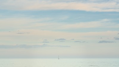 Lonely sailboat