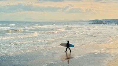 Surfer on the beach
