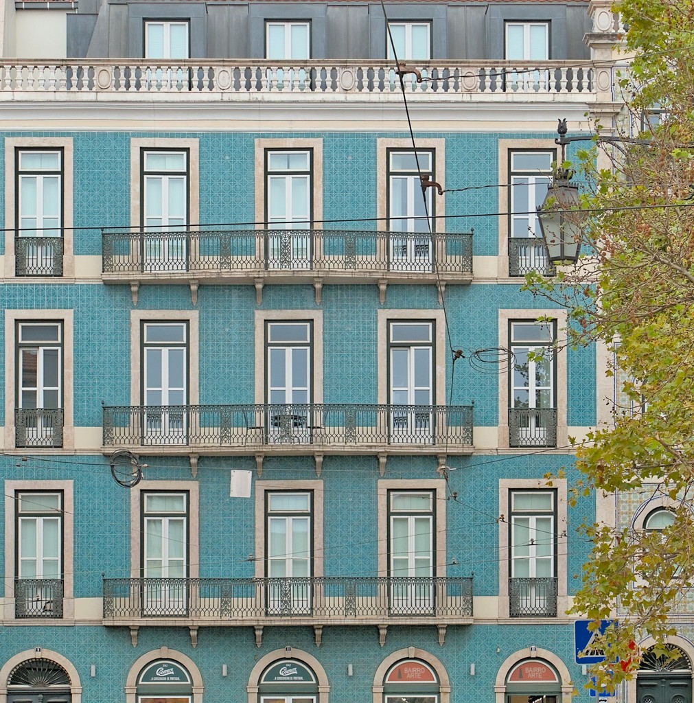 Buildings with Azulejo, Lisbon, Portugal