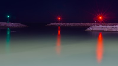 Lighthouses at night