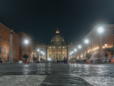 San Pietro at night, Rome