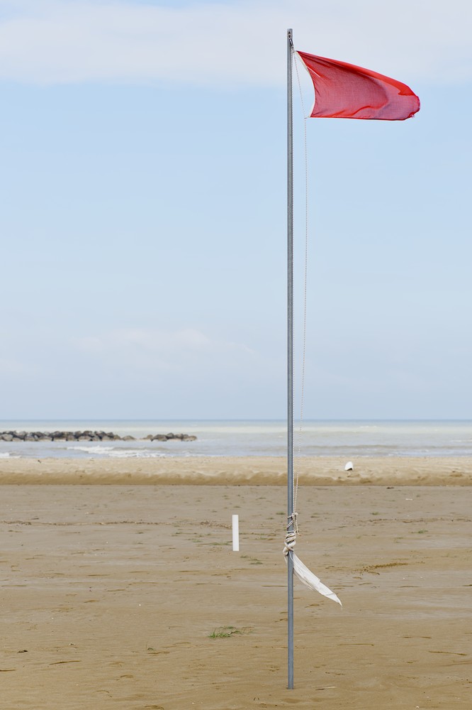 Red flag at the beach