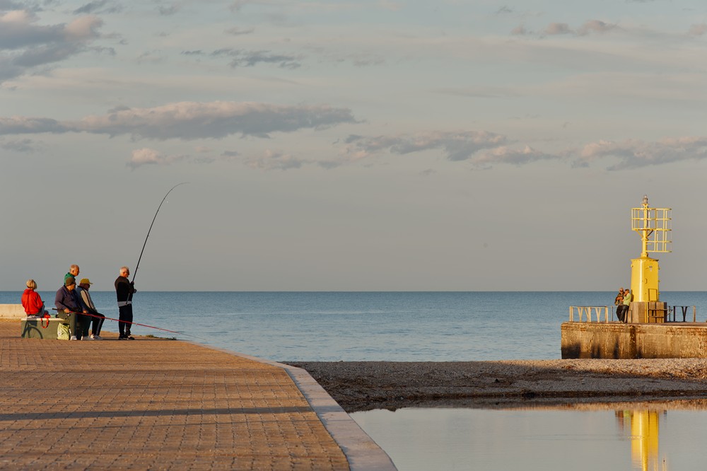 Fishing at the harbor