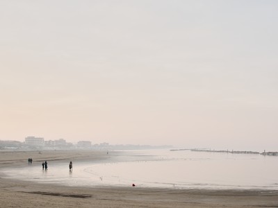 Walking on the beach in winter