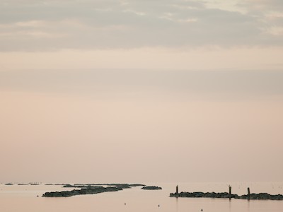 Sea rocks at dusk