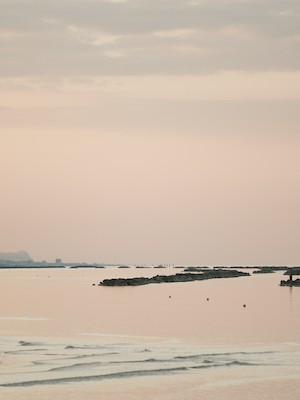 Sea rocks at dusk