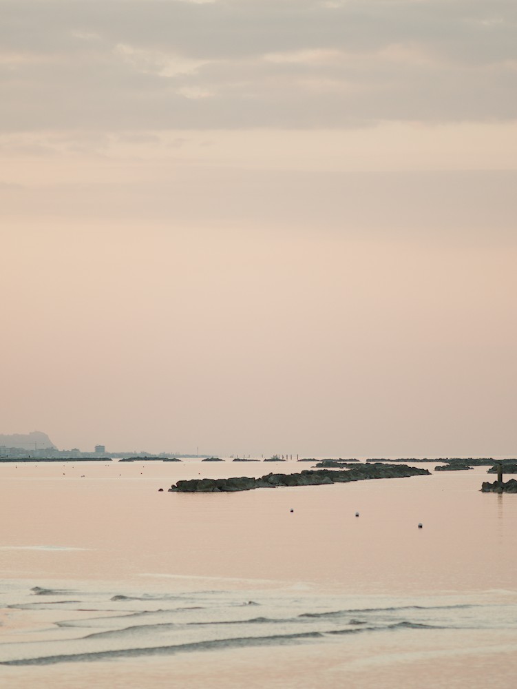 Sea rocks at dusk