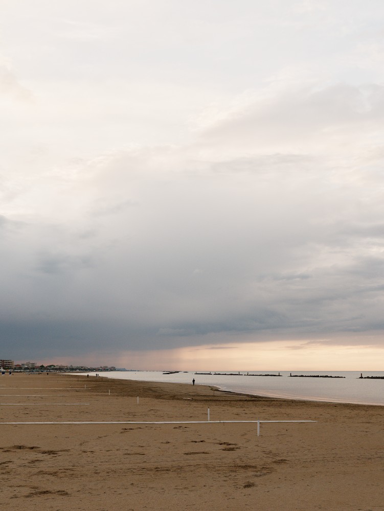 Walking on the beach in spring