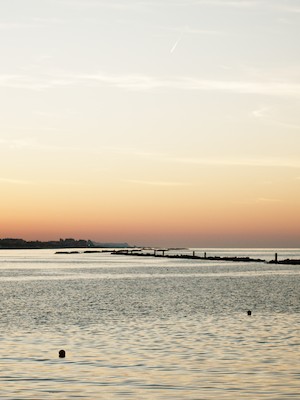 Sea rocks at dusk