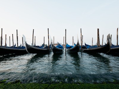 Gondolas at sunrise