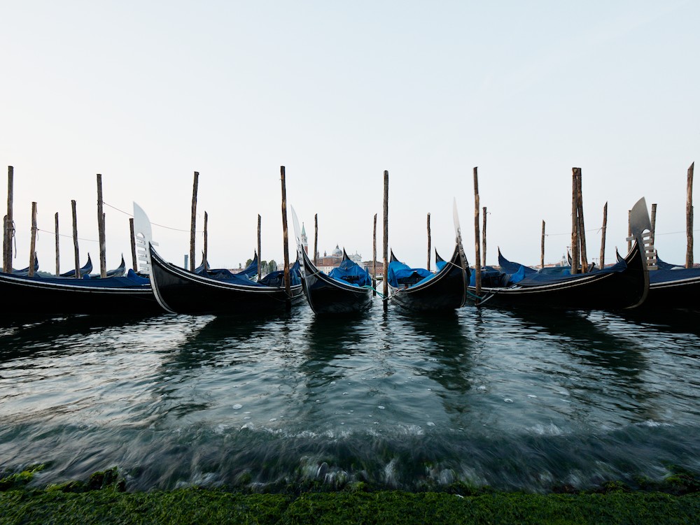 Gondolas at sunrise