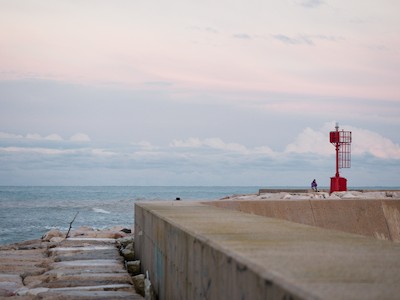 To the red lighthouse at dusk