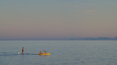 Paddling at dusk