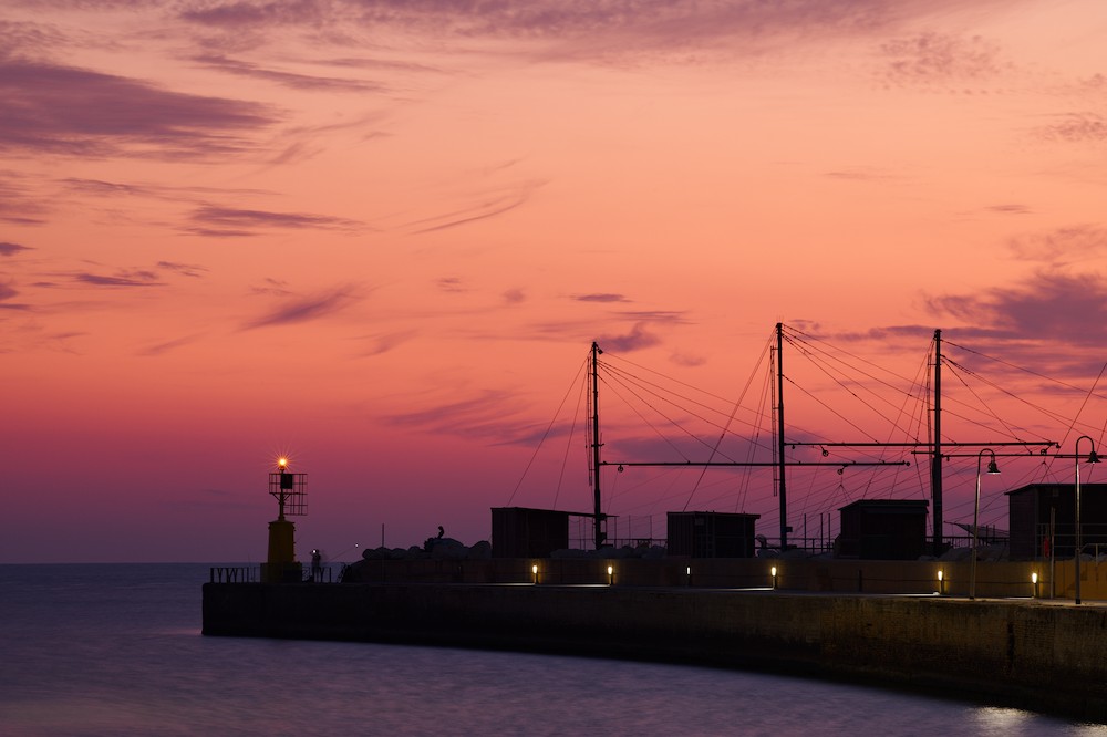 Senigallia harbor at dawn